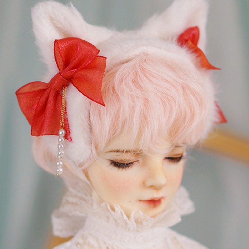 Cat hairband (white&amp;red)