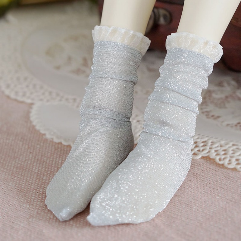 Silver glitter socks
